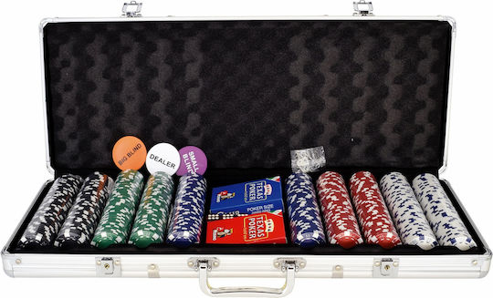 Modiano Set 500 Poker Chips 11.5gr in Suitcase with 5 Decks