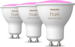 Philips Hue White Colour Ambience Smart LED Bulb GU10 RGB 350lm 3pcs