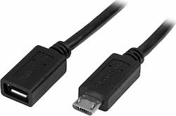 StarTech USB 2.0 Cablu micro USB-B de sex masculin - micro USB-B de sex feminin Negru 0.5m USBUBEXT50CM