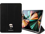 Karl Lagerfeld Saffiano Metal Флип капак Изкуствена кожа / Силикон Черно (iPad Pro 12.9" - iPad Pro 12.9 инча) KLFC12OKMK