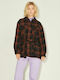 Women's Checked Navy Blazer Overshirt