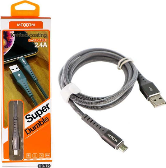 Moxom CC-72 Плетена USB 2.0 до микро USB кабел Черен 1м 1бр