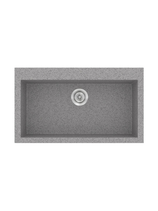 Sanitec Classic Drop-In Küchenspüle aus künstlichem Granit BxT50cm Granite Grey