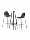 Bar Set for Small Outdoor Spaces 3 Pieces Dark Gray