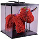Unicorn din Trandafiri Artificiali Red 38cm în cutie Giftland