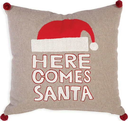 Nef-Nef Homeware Christmas Decorative Pillow Santa Night Square Gray 45x45cm