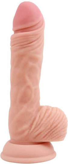Chisa Novelties Pure Naturally Seminude Commander Liquid Silicone Dual-Density Realistic Dildo Ρεαλιστικό Dildo με Όρχεις και Βεντούζα Flesh 19cm