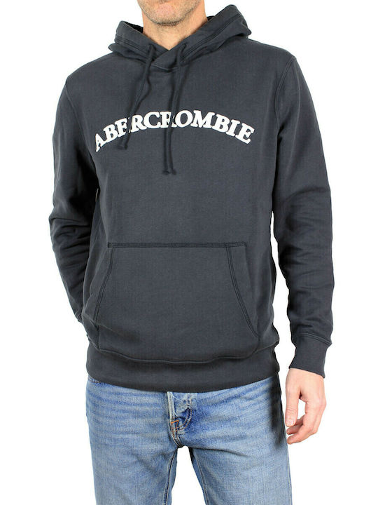 Abercrombie & Fitch Φούτερ με Κουκούλα Μαύρο