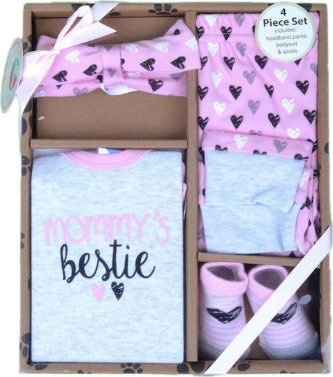 Dreams by Joyce Newborn Clothing Set Mommy's Bestie for Girl 4pcs