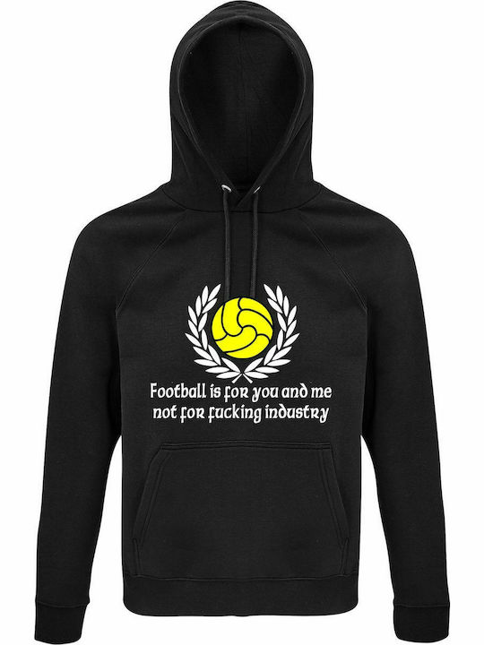 Hoodie Unisex, Organic "Against Modern Fottball", Black