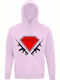 Hoodie Unisex, Organic " Diamond Guns ", Creamy pink