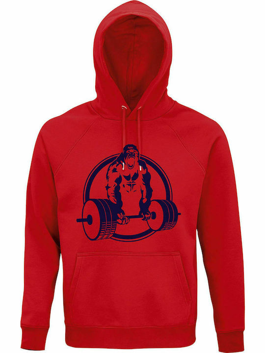 Kapuzenpulli Unisex, Bio " Beast Mode ", Rot