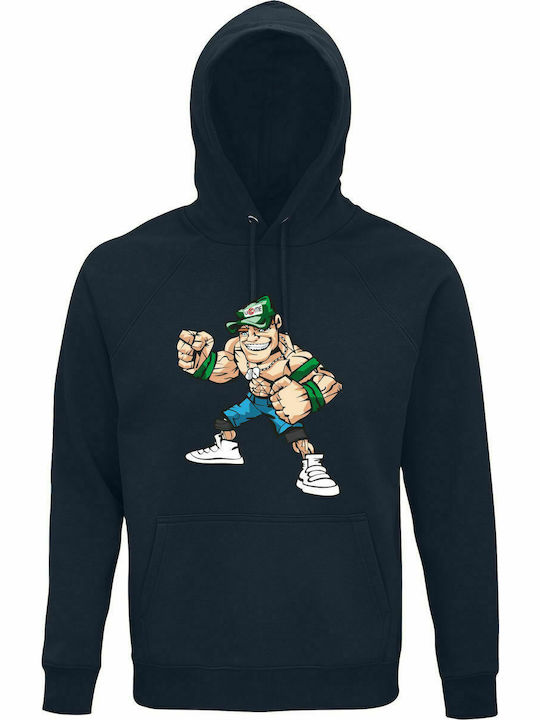 Hoodie Unisex, Organic " John Cena ", French Navy