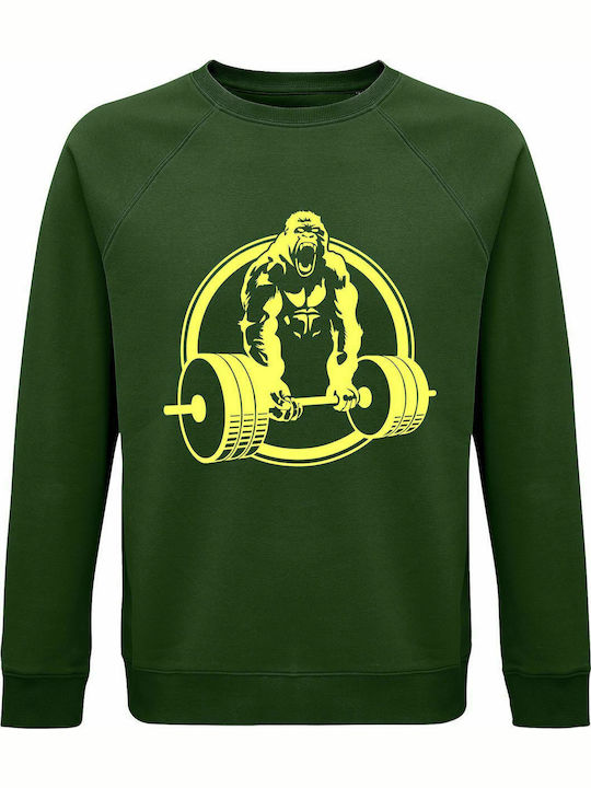 Sweatshirt Unisex, Organic " Beast Mode ", Dark green