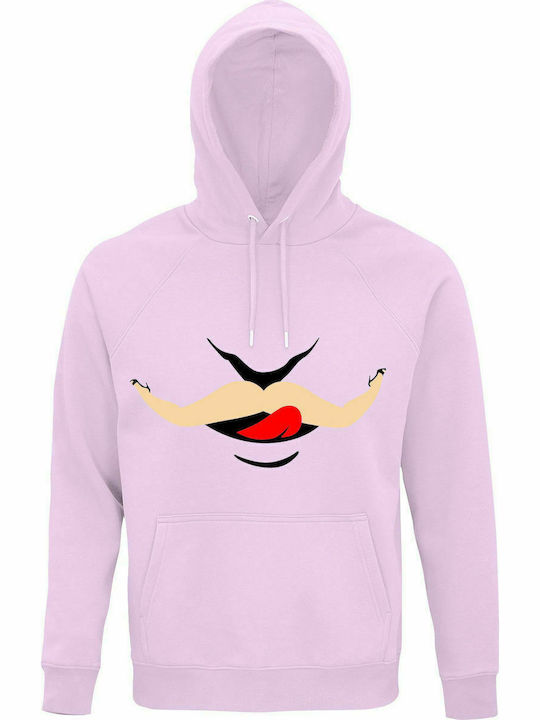 Unisex Hoodie, Organic " Kinky Lover ", Creamy pink