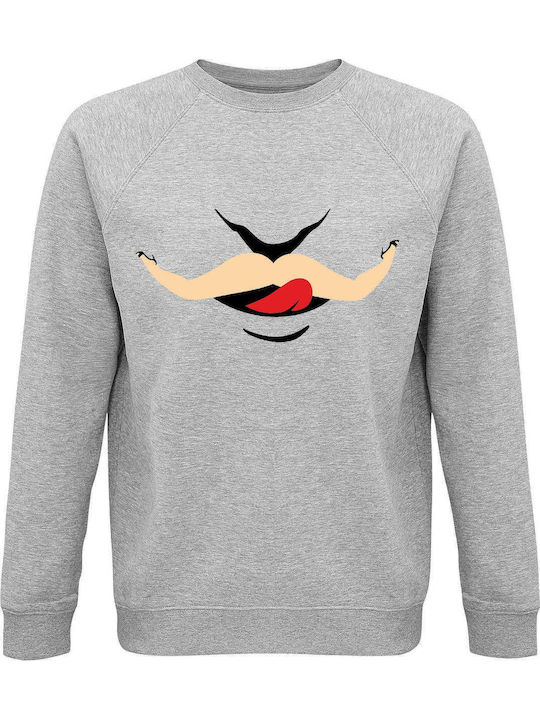 Sweatshirt Unisex, Organic " Kinky Lover ", Grey melange