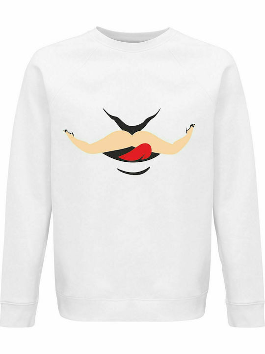 Sweatshirt Unisex, Organic " Kinky Lover ", White