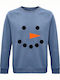 Sweatshirt Unisex, Organic " Snoawman ", Blue