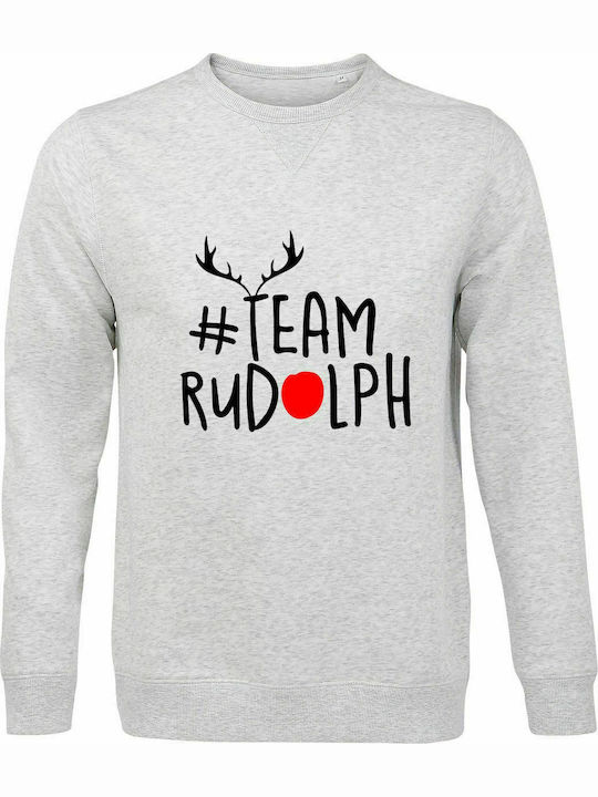 Sweatshirt Unisex, Organic " Team Rudolf, Christmas " Ash