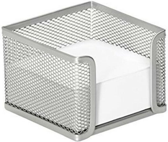 Metall Papierwürfel-Halter in Silber Farbe 9,5x9,5x6cm