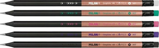 Milan Copper 0714148 Μολύβι HB με Γόμα (Διάφορα Χρώματα)