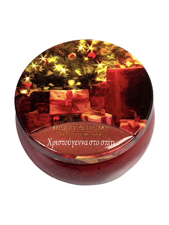 Heart & Home Χριστουγεννιάτικο Μεταλλικό Κερί Κόκκινο Χριστούγεννα στο Σπιτι