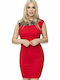 PeeKaBoo 0108 Mini Evening Dress with Lace Red 133358