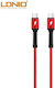 Ldnio LC92 Braided USB 2.0 Cable USB-C male - USB-C Κόκκινο 2m