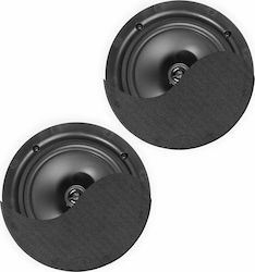 Power Dynamics Powered Ceiling Speakers 80W with Bluetooth NCBT8 100VS987 (Pair) in Black Color