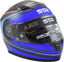 STR R1 Icon Full Face Helmet with Sun Visor ECE 22.05 Μαύρο/Μπλε Ματ 693-30-3520000