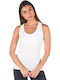 Venimo Women's Athletic Cotton Blouse Sleeveless White