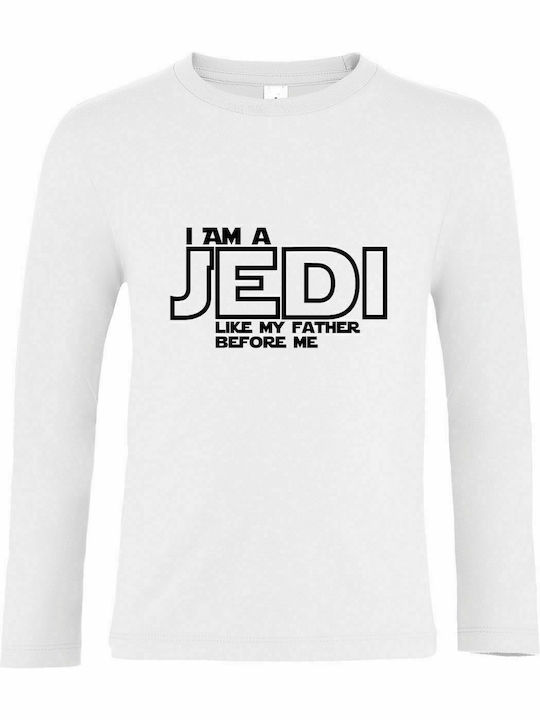 Παιδικό Μακρυμάνικο " I am a JEDI like my Father Before me, Star Wars ", White