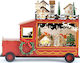 Aca Beleuchtet Weihnachtliche Holz Figur Auto Rot Länge 31cm