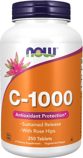 Now Foods C-1000 Sustained Release Antioxidant Protection With Rose Hips Vitamin for Immune System Boost, the Skin & Antioxidant Action 1000mg 250 Tablets