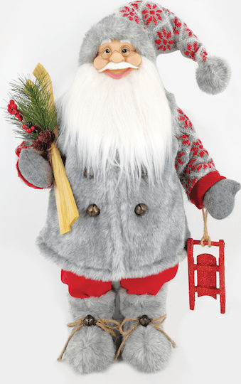 Dekorativer Weihnachtsmann Gray aus Stoff 60cm Saint Nicholas
