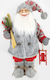 Dekorativer Weihnachtsmann Gray aus Stoff 45cm Saint Nicholas