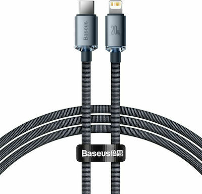 Baseus Crystal Shine Geflochten USB-C zu Lightning Kabel 20W Schwarz 1.2m (CAJY000201)