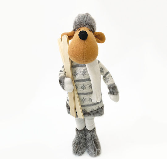 Aca Weihnachtliche Stoff Figur Hirsche Gray Höhe 50cm