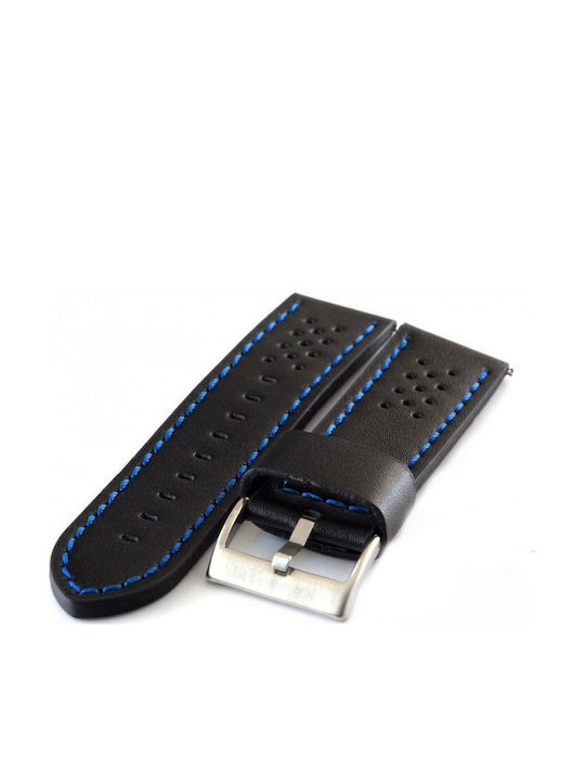 Diloy Straps Lederriemen Schwarz 22mm