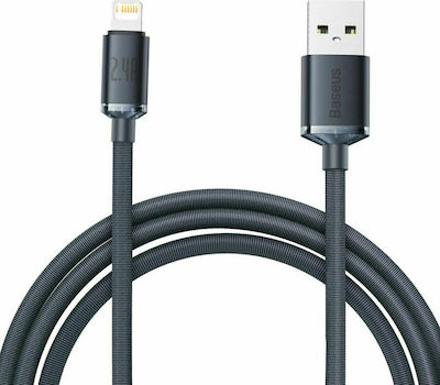 Baseus Crystal Shine Braided USB to Lightning Cable Μαύρο 2m (CAJY000101)