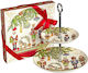 JK Home Decoration Christmas Cake Stands Porcelain Red L23.5xW23.5xH25xD22.5cm.