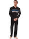 Minerva 90-70962 Men's Winter Cotton Pajamas Set Black