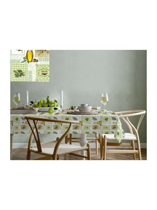 Mc Decor Καρέ Τραπεζομάντηλο Αλέκιαστο 120 Πράσινο 140x140εκ.