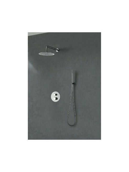 Imex Line Built-In Showerhead Set with 2 Exits Nickel Brushed