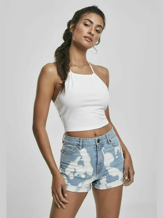 Urban Classics TB3403 Damen Sommer Crop Top Baumwolle mit Trägern Weiß