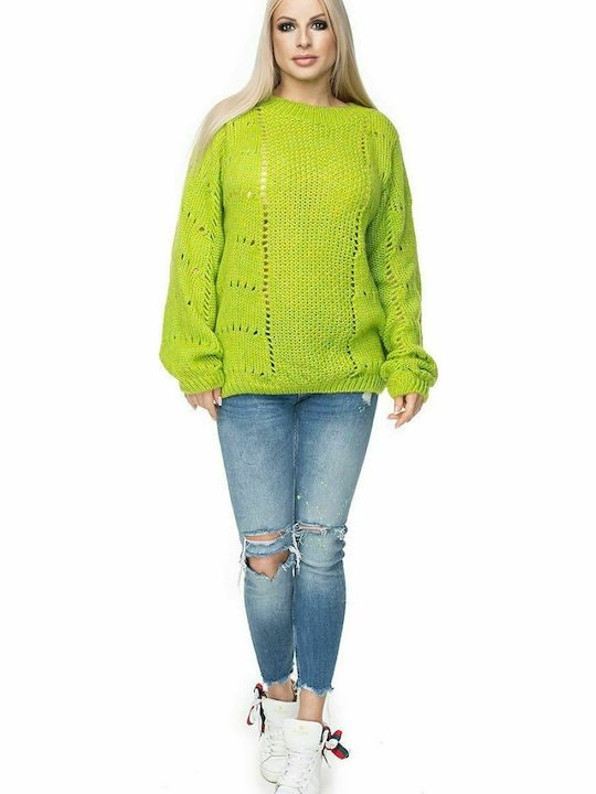 PeeKaBoo 30059 Women's Long Sleeve Sweater Lime 131600