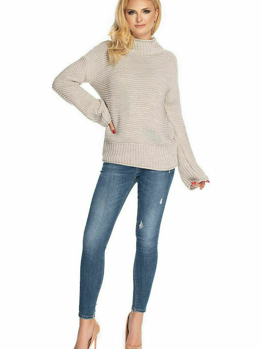 PeeKaBoo 70032 Women's Long Sleeve Sweater Beige 146918