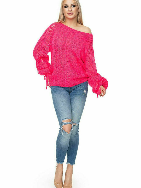 PeeKaBoo 30061 Women's Long Sleeve Sweater Fuchsia 131618