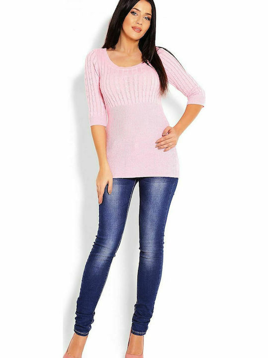 PeeKaBoo 70008 Women's Sweater with 3/4 Sleeve Pink 123425