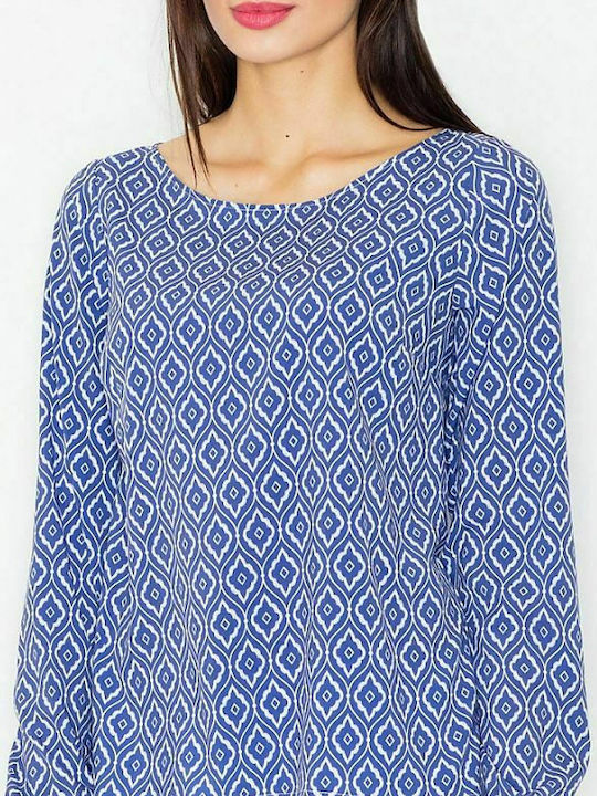 Figl M520 Women's Blouse Long Sleeve Blue 77077